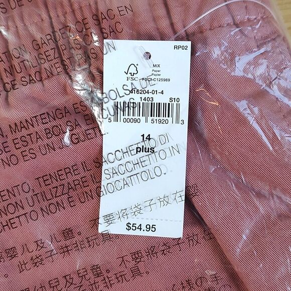 New With Tags Size 14 Plus Kids Smocked Smooth Woven Khaki Pants With Washwell - Picture 5 of 5